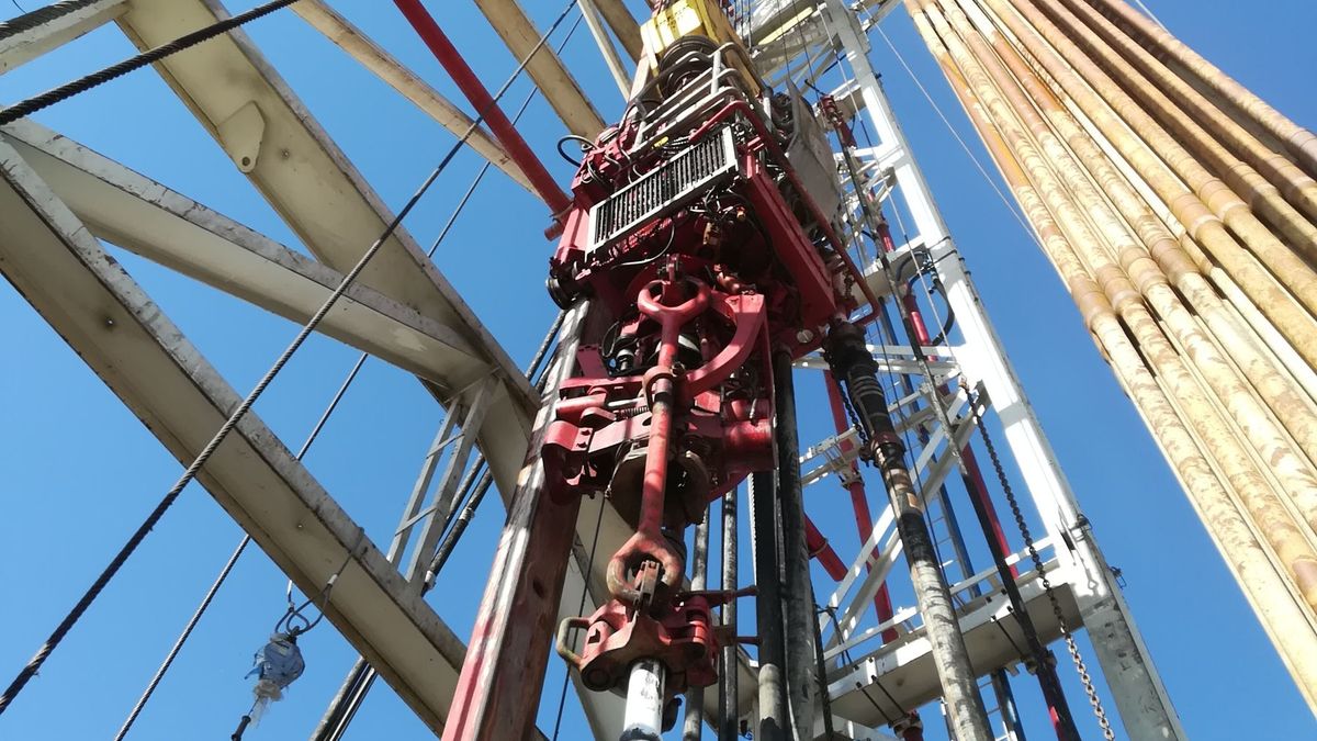 "Serce" wiertni na złożu w Bystrowicach, które szacowane jest na 2 mld m3