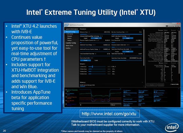 Intel Ivy Bridge-E procesor podkręcanie XTU slajd