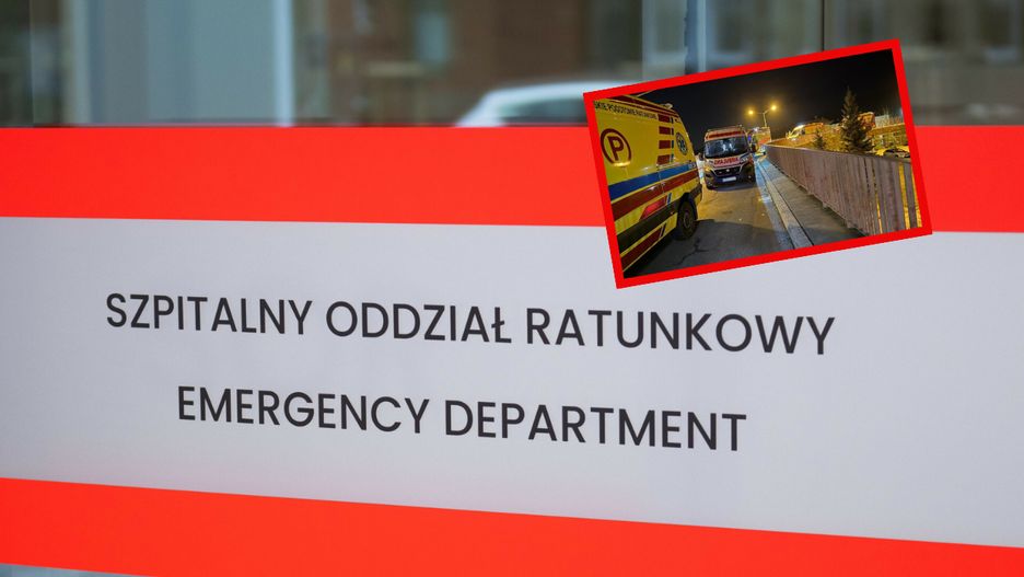 Kolejka karetek przed szpitalem w Bielsku Białej