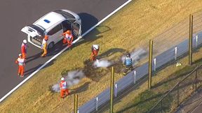 Chaos na torze w Japonii. Płonąca trawa przerwała trening F1