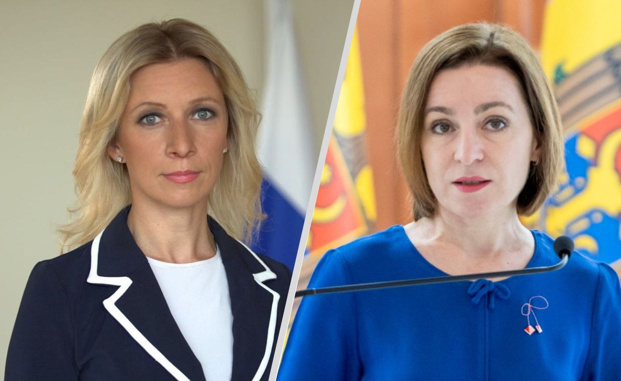 Rzeczniczka MSZ Rosji Maria Zacharowa i prezydent Mołdawii Maia Sandu