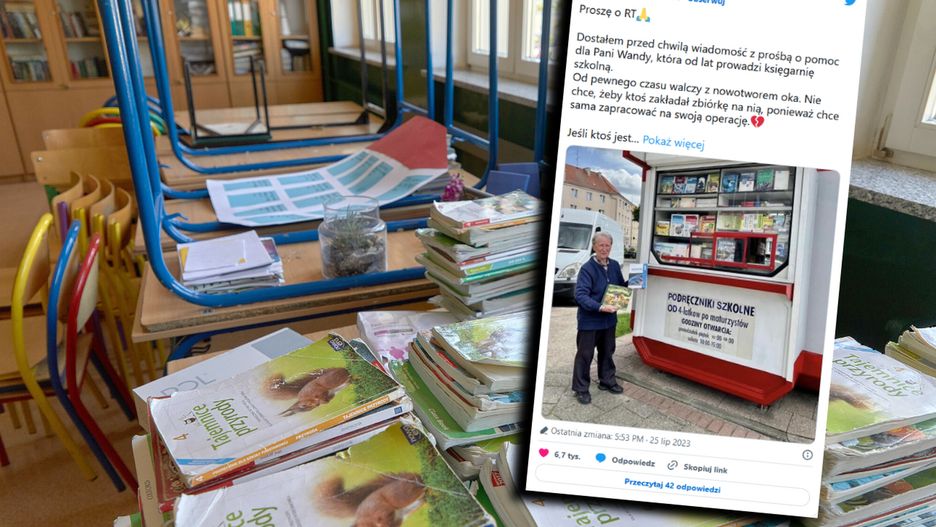 Pani Wanda prowadzi niewielką księgarnię z podręcznikami szkolnymi. Choruje na nowotwór, ale nie chce zbiórek - chce sama zapracować na leczenie