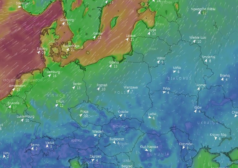 Pogoda. Ostrzeżenia przed wiatrem. W weekend deszcz i deszcz ze śniegiem