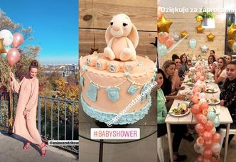 Baby shower Wendzikowskiej: pastelowe babeczki, złote balony i... Kasia Cichopek (ZDJĘCIA)
