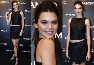 Kendall Jenner pokazuje brzuch na ściance