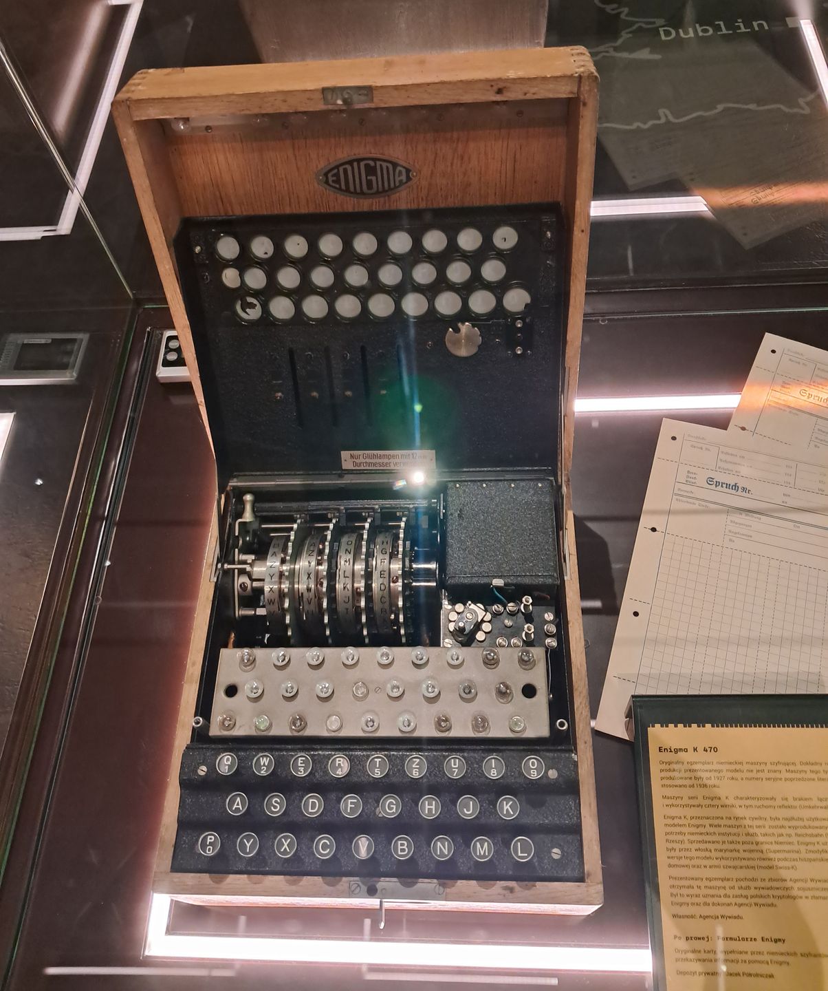 Eksponaty Centrum Szyfrów Enigma