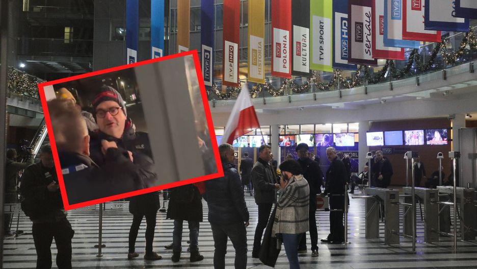 Przepychanka na wejściu do TVP