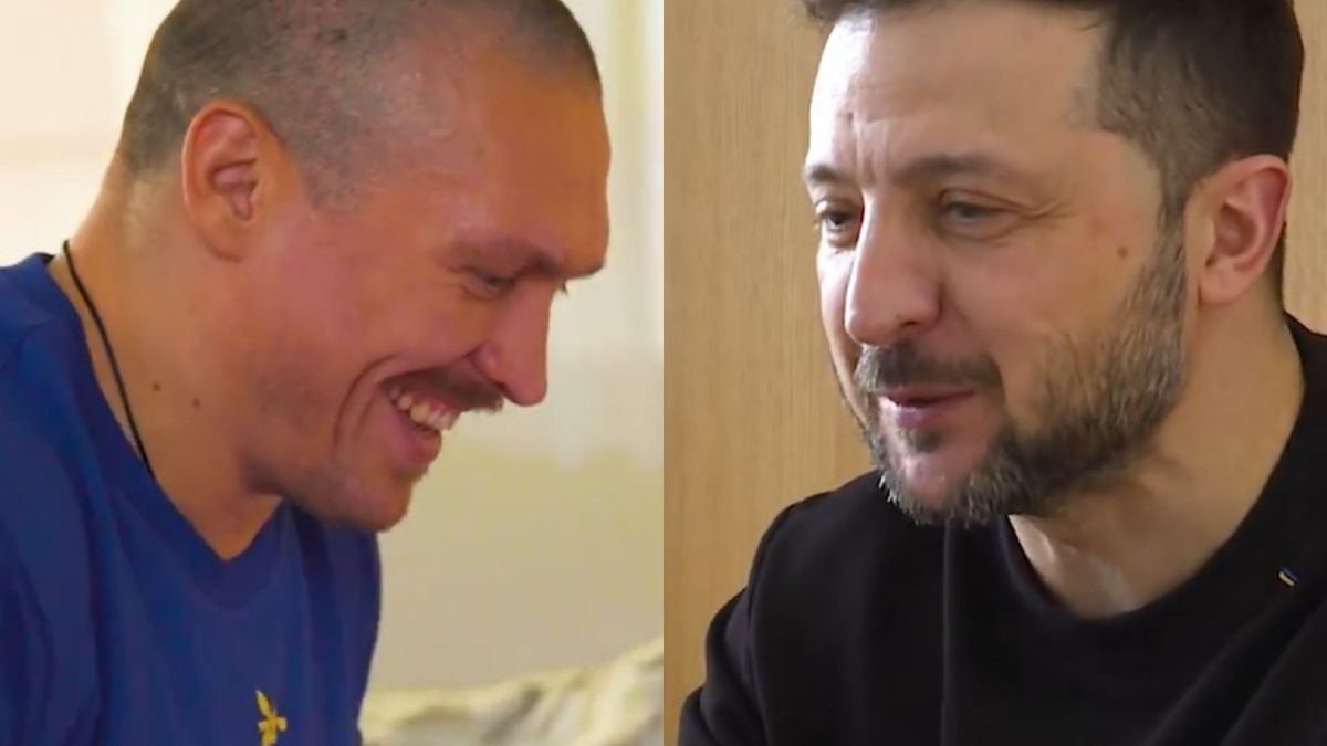 Twitter / ZelenskyyUa / Na zdjęciu: Ołeksandr Usyk i Wołodymyr Zełenski