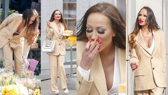 Małgorzata Godlewska celebruje Dzień Kobiet, pałaszując babeczkę i kupując sobie tulipany (ZDJĘCIA)