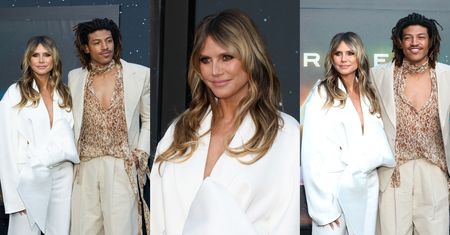 Heidi Klum zabrała przystojnego syna na premierę. Henry Samuel odsłonił tors w drapieżnej panterce (ZDJĘCIA)