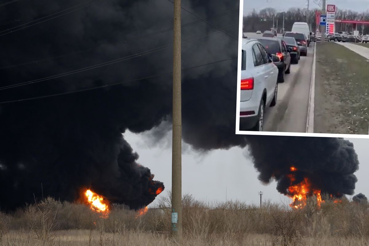 Po eksplozji i potężnym pożarze w bazie ropy w Biełgorodzie Rosjanie spanikowali 