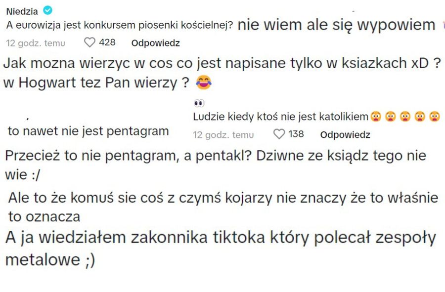 Komentarze pod filmem Księdza z osiedla