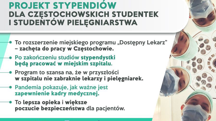 Częstochowa. Miasto stypendiami chce zachęcić do pracy w miejskich szpitalach.