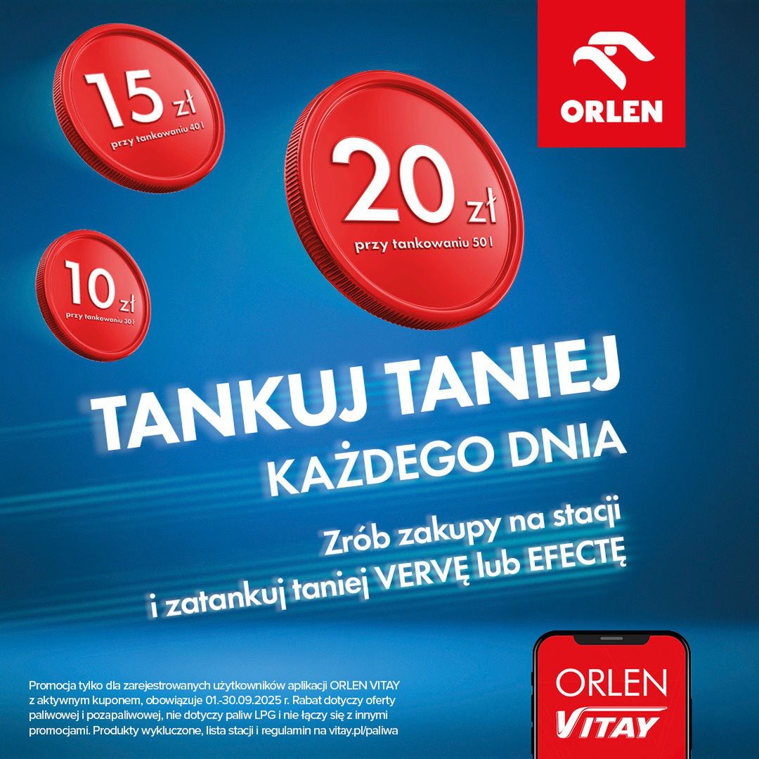 ORLEN rusza z kolejną promocją dla kierowców. Tankowanie nawet 20 zł tańsze