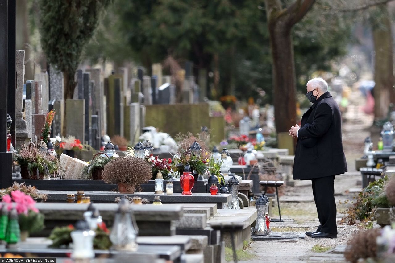 Jarosław Kaczyński na Powązkach w Niedzielę Palmową, 28.03.2021 r.