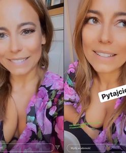 Anna Mucha w rozpiętej bluzce czekała na pytania. Efekt dało się przewidzieć