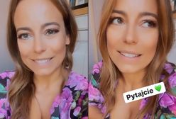 Anna Mucha w rozpiętej bluzce czekała na pytania. Efekt dało się przewidzieć