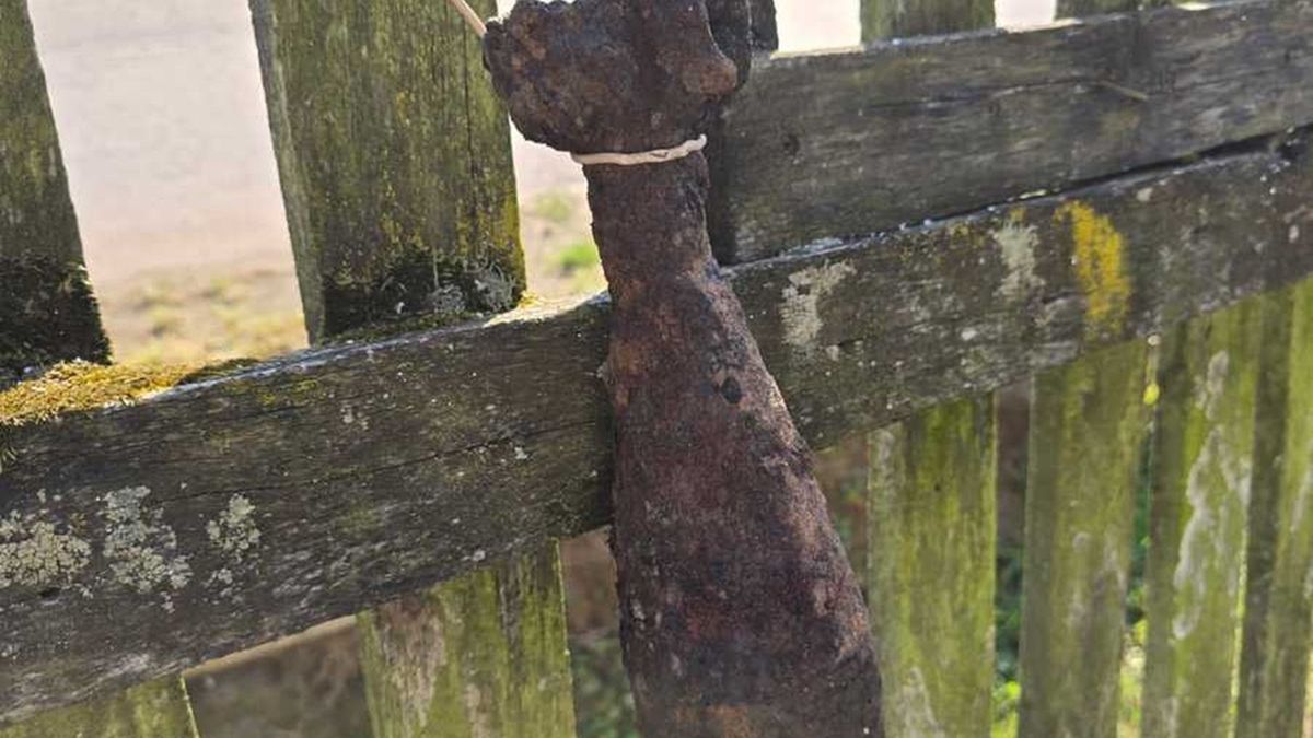 Zawiesił pocisk moździerzowy na płocie