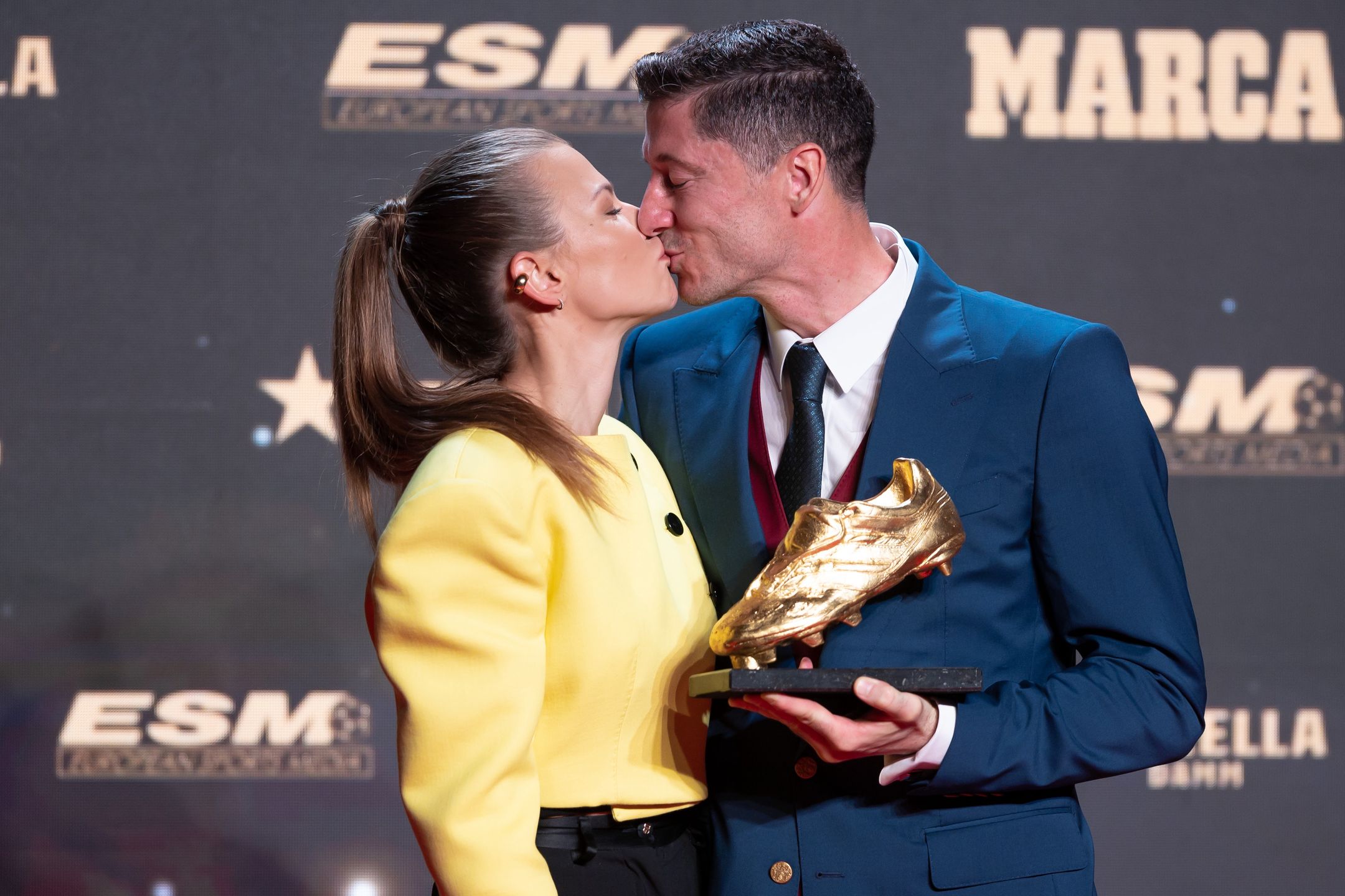 Anna i Robert Lewandowscy w Barcelonie, 2022 r.