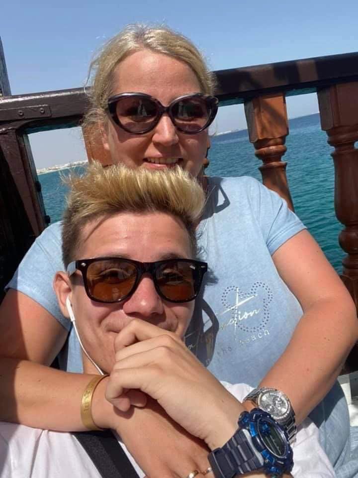 Dorota z synem Adrianem