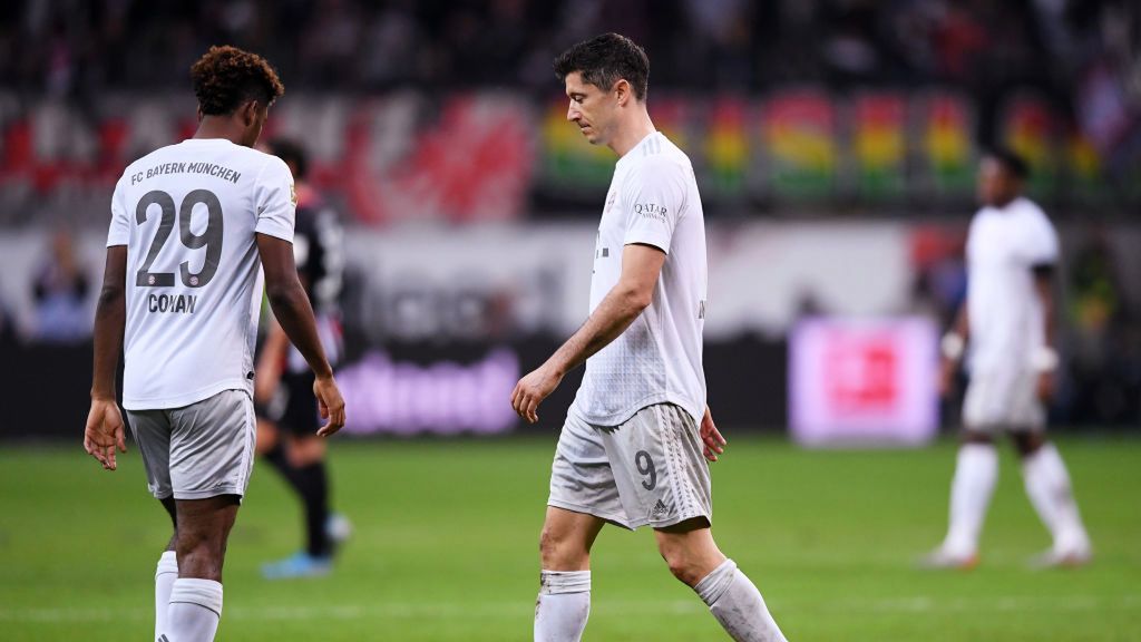 Getty Images / Alex Grimm/Bongarts / Na zdjęciu od lewej: Kingsley Coman i Robert Lewandowski