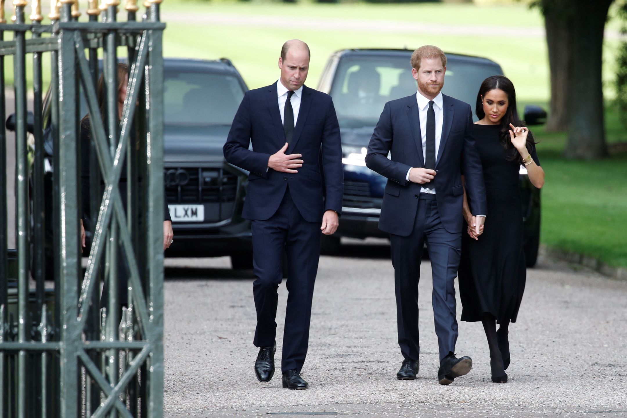 Książęta William i Harry z Kate Middleton i Meghan Markle w Windsorze
