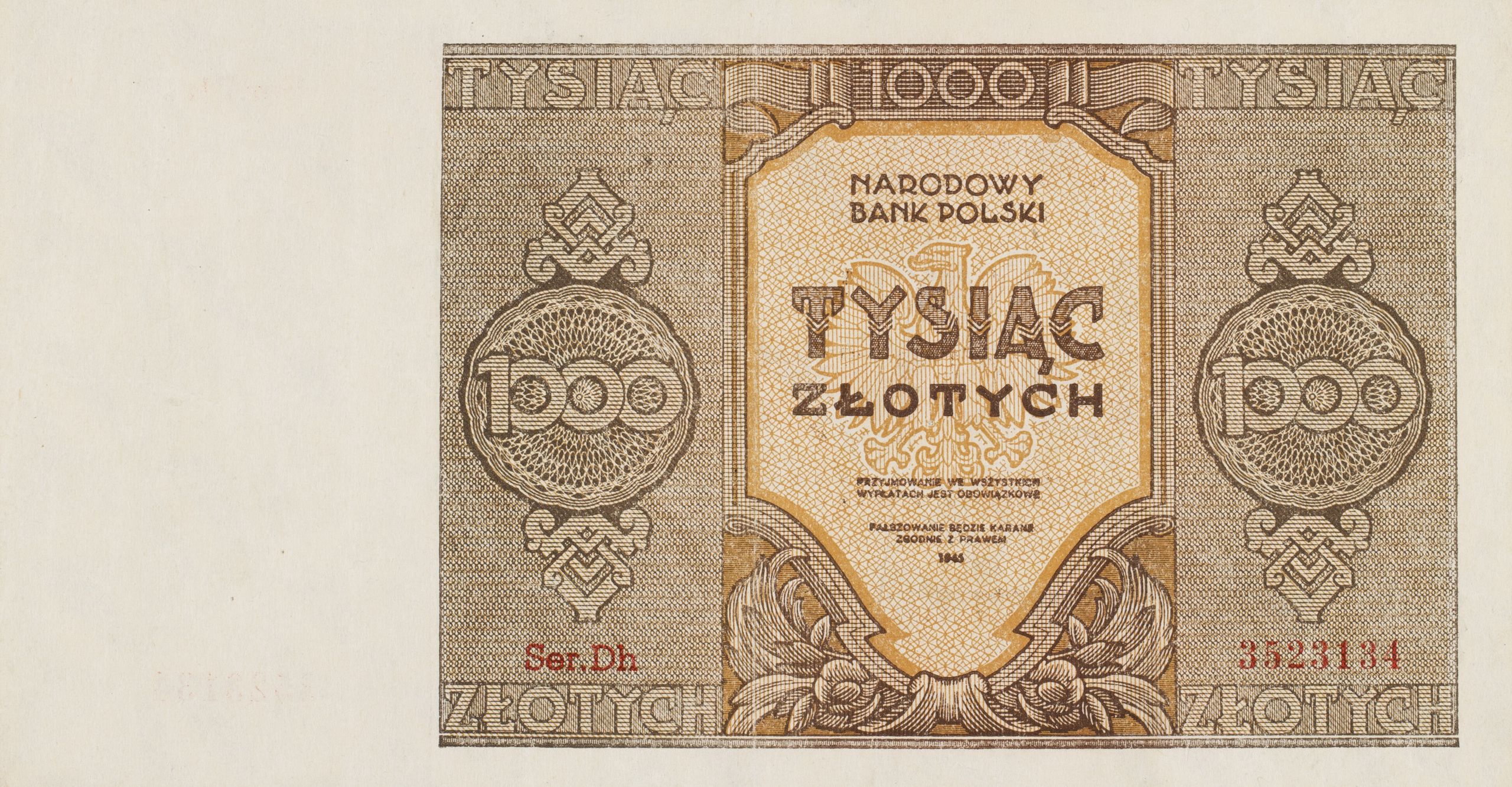 Tysiąc złotych z 1945 roku. To te powojenne pieniądze miały stać się świstkiem papieru. Za chwilę zastąpią je socrealistyczne wzory (Materiały prasowe)