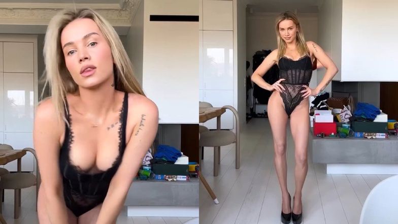 Maffashion podkreśliła swe zgrabne nogi koronkowym body
