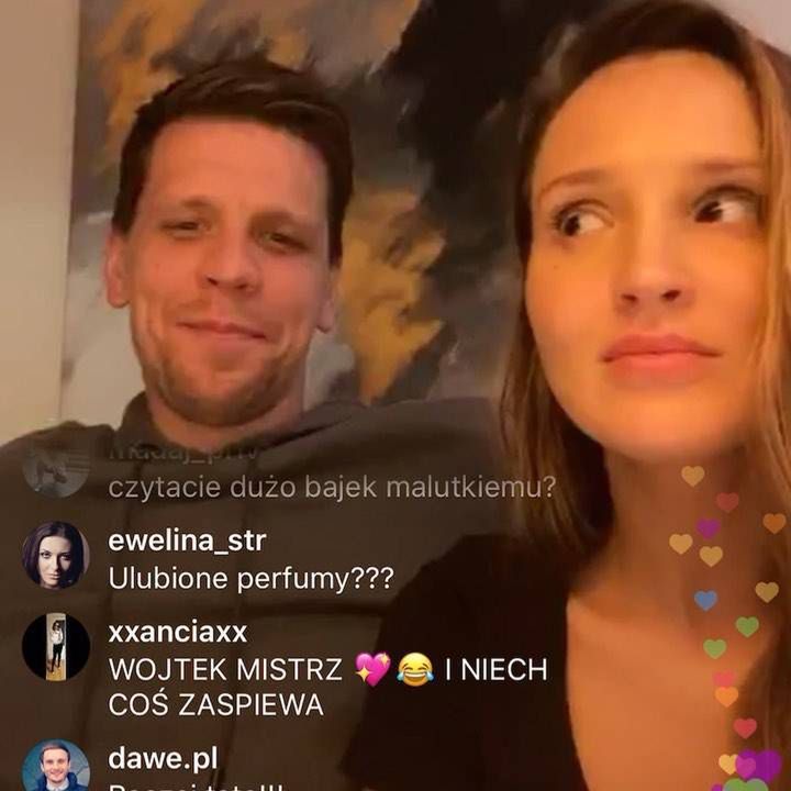 Wojciech Szczęsny i Marina podczas czatu na żywo