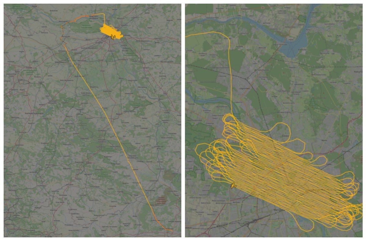 Samolot prawie 6 godzin krążył nocą nad Warszawą. Jest wyjaśnienie