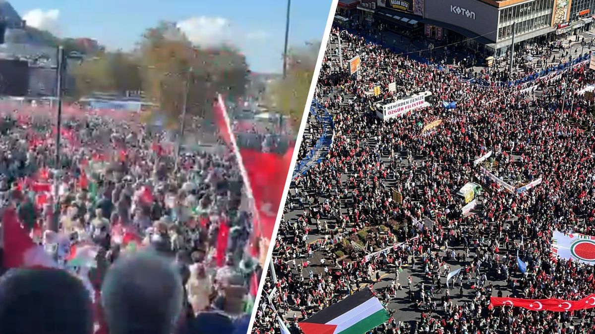  Propalestyńskie marsze w Turcji. Na ulicach setki tysięcy ludzi