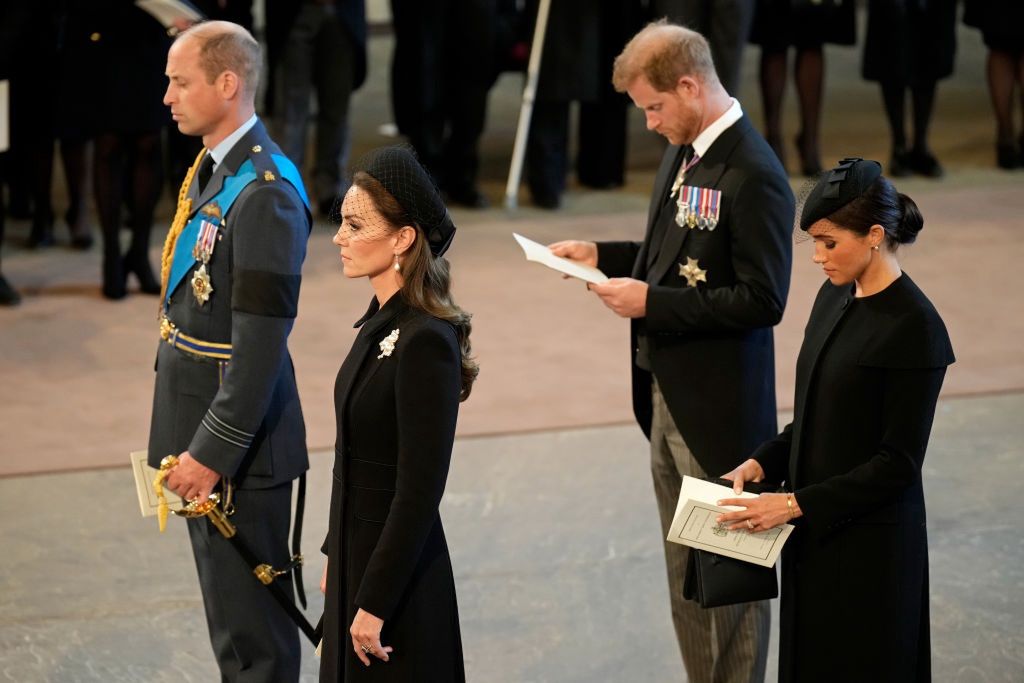 Princess Kate and Meghan Markle at the funeral of Elizabeth II