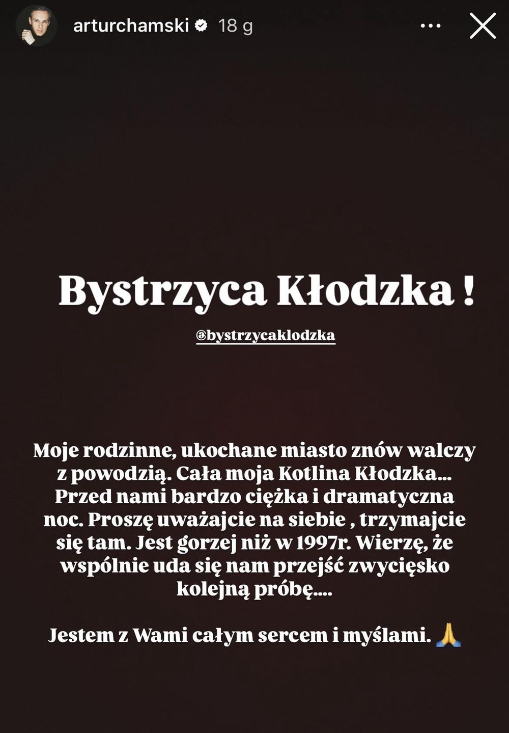 Rodzinne miasto Artura Chamskiego dotknięte powodzią