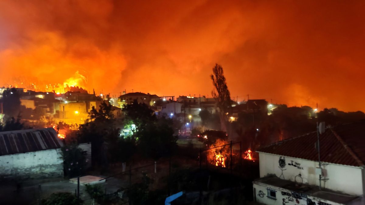 Pożar na greckiej wyspie Eubea