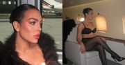 Georgina Rodriguez pręży się w rajstopkach i staniku na pokładzie prywatnego samolotu (FOTO)