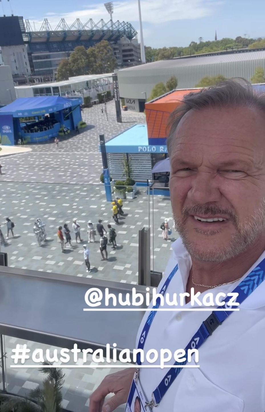 Cezary Pazura z rodziną kibicowali Hurkaczowi w Australii