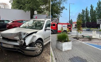 Gorzów: Rozbili volkswagena o betonowe donice. Porzucili auto i uciekli pieszo