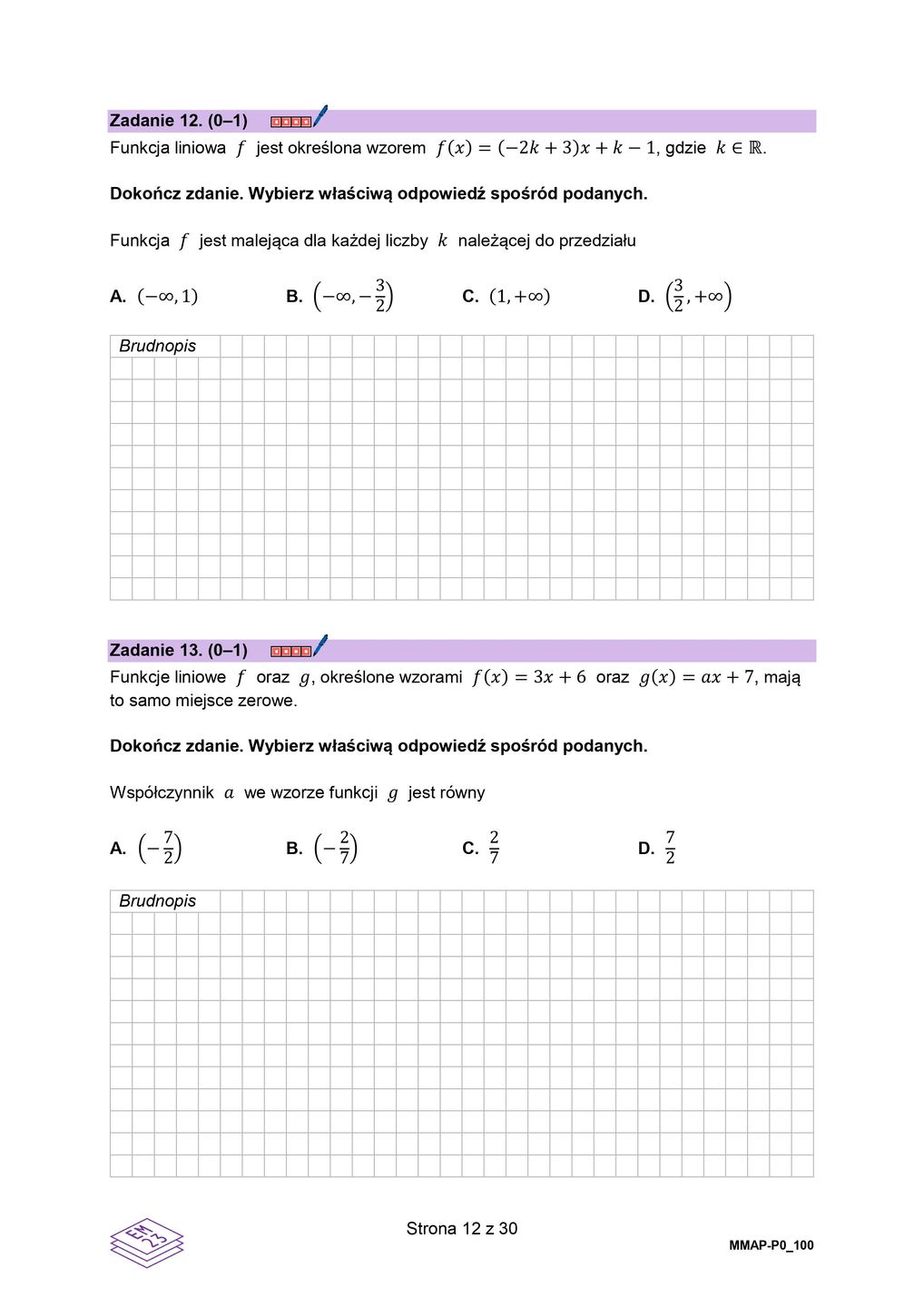 Arkusz matematyka. Matura 2024 w nowej formule