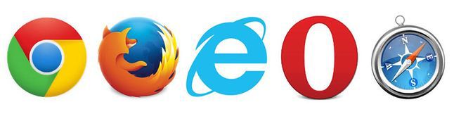 Ekran wyboru przeglądarek (Chrome, Firefox, IE, Opera i Safari)