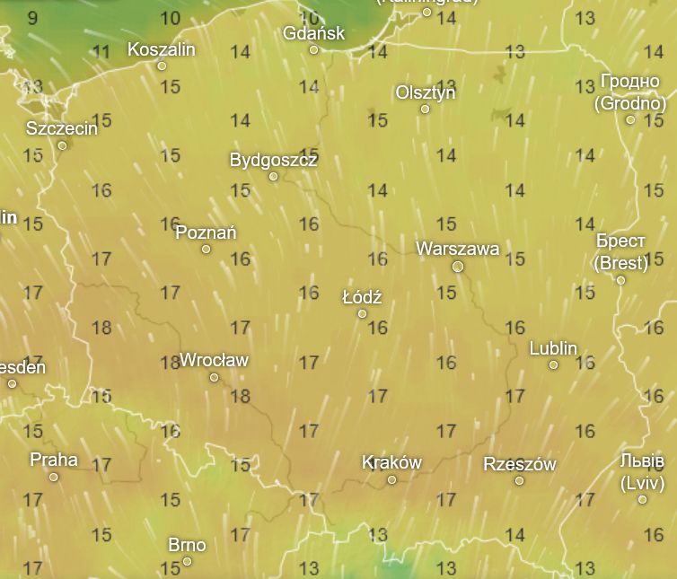 Temperatura w dniu 27 kwietnia