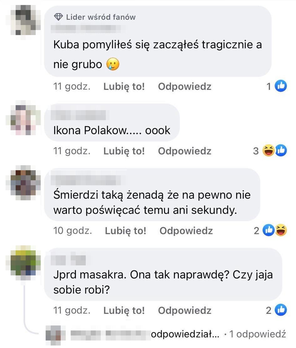 Komentarze pod zwiastunem Kuby Wojewódzkiego
