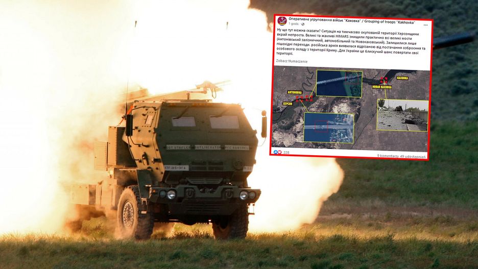 Zgrupowanie wojsk „Kachowka” poinformowało, że armia rosyjska została odcięta od dostaw broni i personelu z terytorium Krymu
