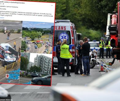Tragiczny wypadek w Szczecinie. Ambulans wjechał na przystanek