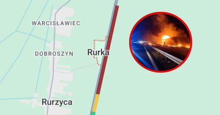 Słup ognia na ekspresówce. Ciężarówka stanęła w ogniu