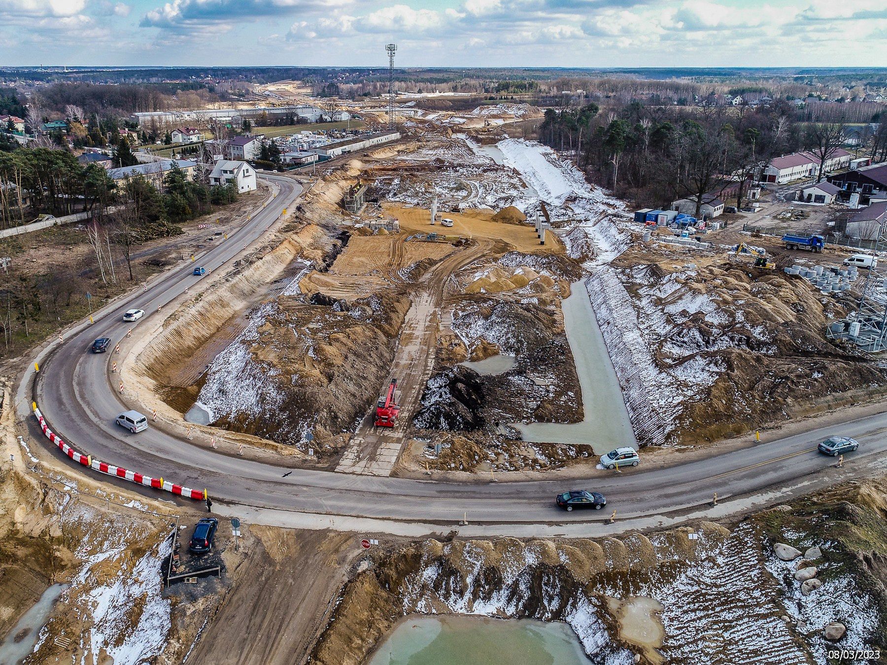 Budowa autostrady A2 odc. Gręzów - Siedlce (marzec 2023)