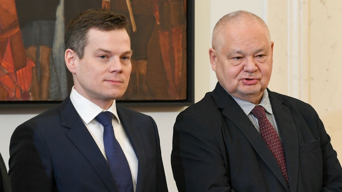 Powolanie przedstawiciela Prezydenta w KNF
24.01.2020 Warszawa Uroczystosc powolania przedstawiciela prezydenta w Komisji Nadzoru Finansowego   fot Jacek Dominski/REPORTER
n/z: przewodniczacy KNF Jacek Jastrzebski, Adam Glapinski
Jacek Dominski/REPORTER