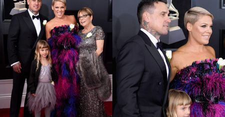 Pink z rodziną na ceremonii rozdania nagród Grammy (ZDJĘCIA)
