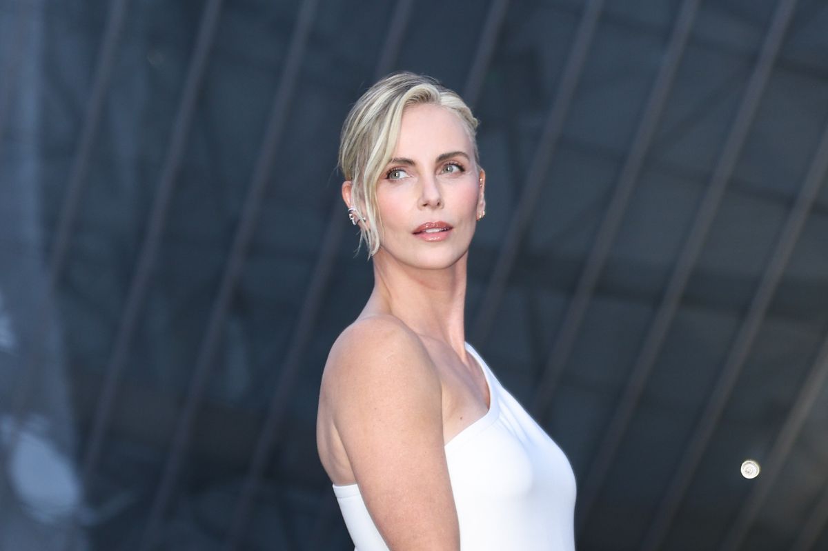 Charlize Theron all in white