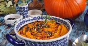 Pomarańczowe purée z pieczonych warzyw z mleczkiem kokosowym