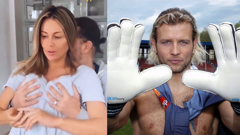 Radosław Majdan maca piersi Małgorzaty Rozenek